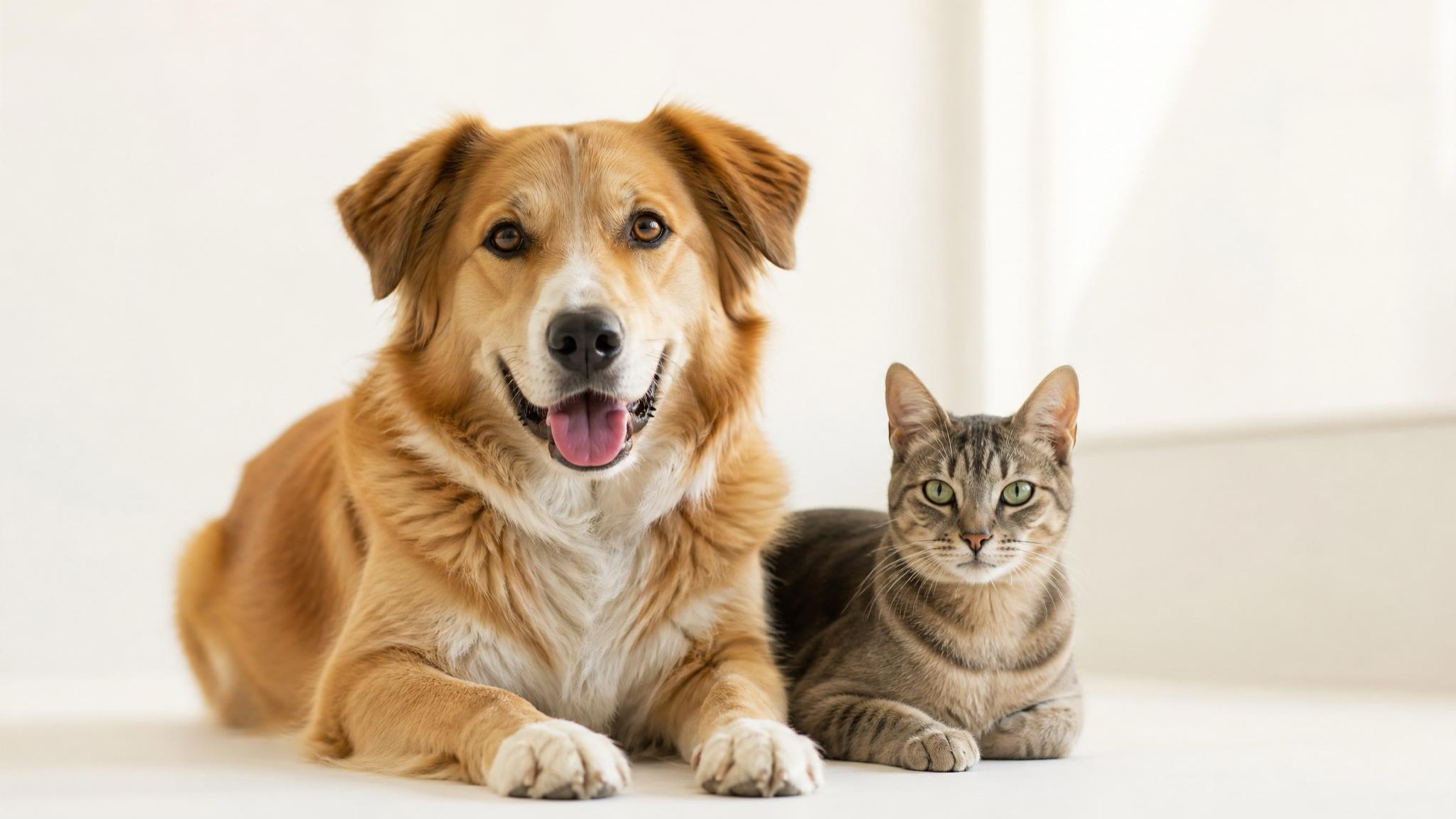 Perro y gato para la sección de veterinaria de Farmacia Frau